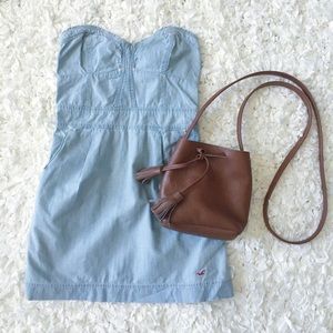Denim Bustier Sweetheart Neckline Mini Dress