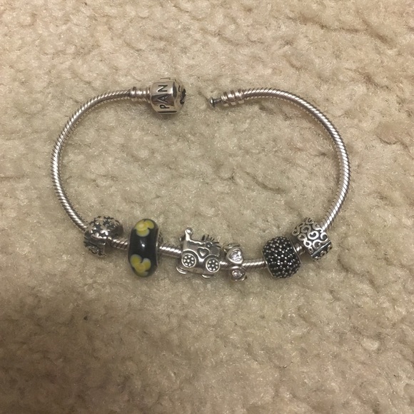 Pandora Jewelry - Pandora bracelet with charms and clips