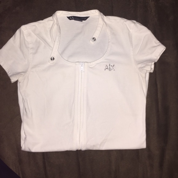 Armani exchange. Moto style. Zip front top.