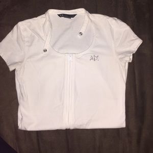 Armani exchange. Moto style. Zip front top.