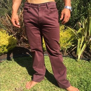Joe's maroon slacks
