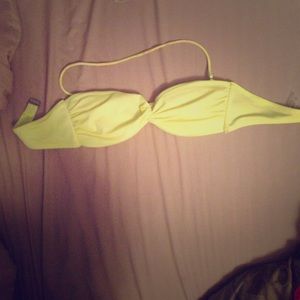 Highlighter yellow bandeau bathing suit