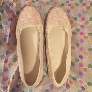 Off white crochet espadrilles