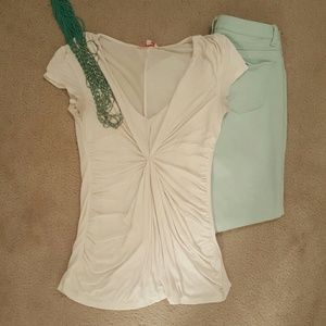 Faux knot front white shirt