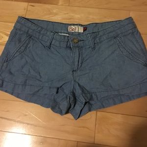 Blue Cotton Shorts