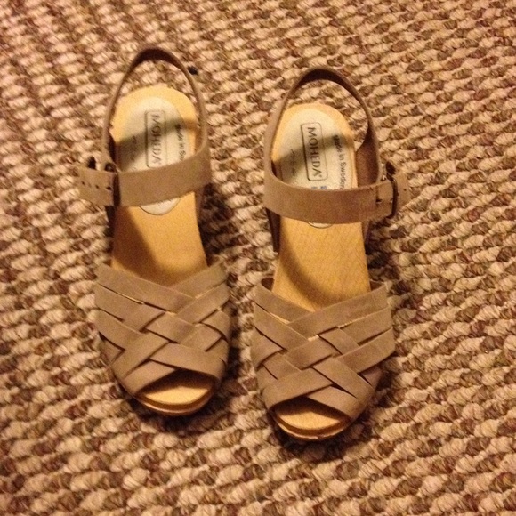 Moheda Clog Sandals Braided Grey Size 36