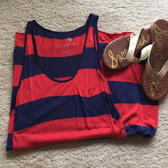 Kensie Blue and Red Maxi Dress -medium