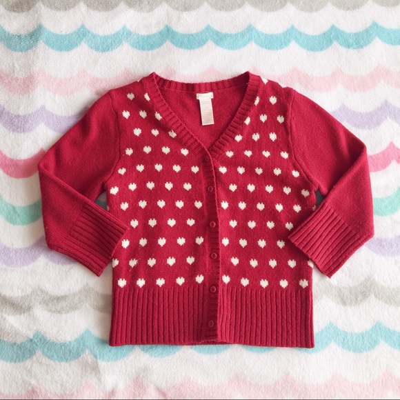 Tulle Sweaters - Red heart cardigan Tulle Sweaters - Red heart cardigan