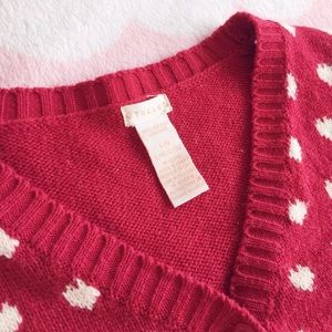 Tulle Sweaters - Red heart cardigan Tulle Sweaters - Red heart cardigan