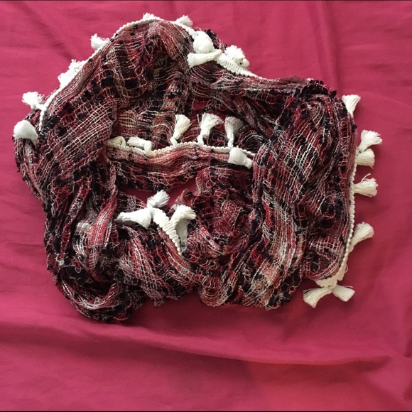 Colorful Infinity Scarf with Fringes - Picture 2 of 3