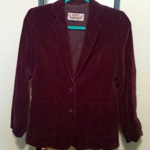 Burgundy Velvet Blazer