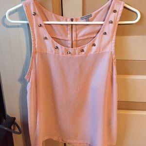 Charlotte Russe pink studded tank top