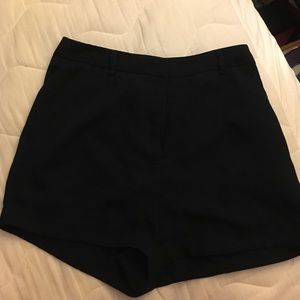 Navy blue high waisted shorts.