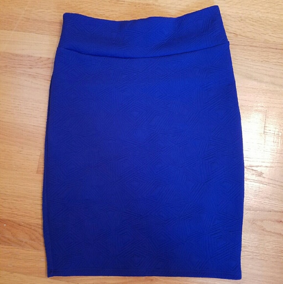 LuLaRoe Royal Blue Quilted Cassie Pencil Skirt