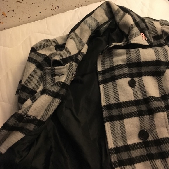 Plaid pea coat. Size medium. - Picture 2 of 3