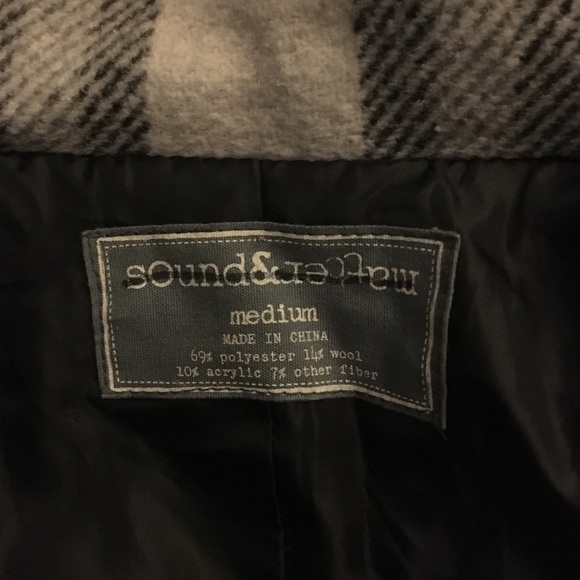 Plaid pea coat. Size medium. - Picture 3 of 3