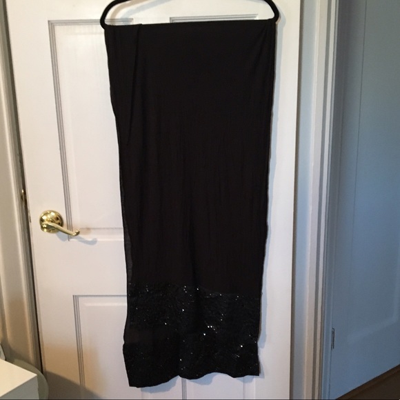 j.jill - black jersey scarf with sequin border - Picture 4 of 6