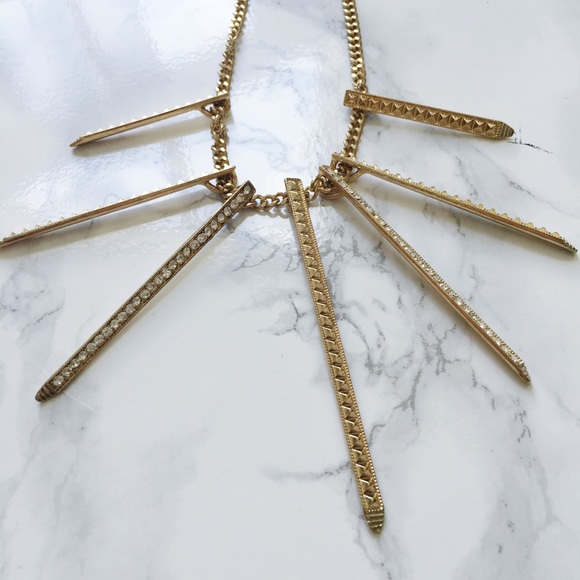 Gold Diamond Spikes Necklace