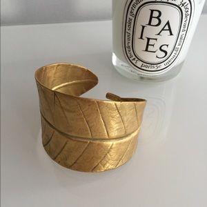 Gold leaf cuff bracelet