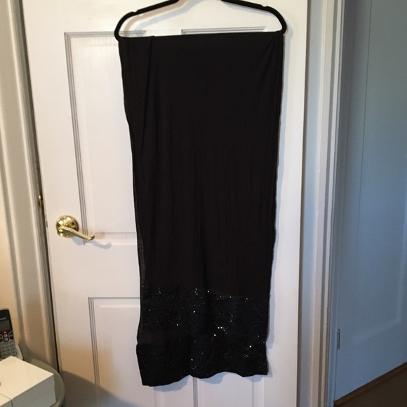 NWT - j.jill black jersey scarf with sequin border - Picture 5 of 7