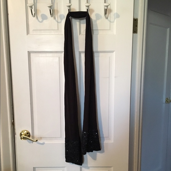 NWT - j.jill black jersey scarf with sequin border - Picture 7 of 7