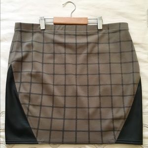 Victoria's Secret plaid skirt &faux-leather panels