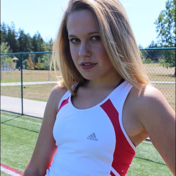 Adidas Pink and White Athletic Tank Top - Picture 2 of 4