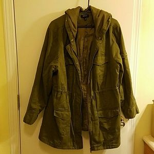 Torrid army green coat size 2