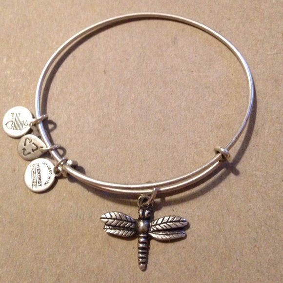 Silver dragonfly Alex and Ani bracelet