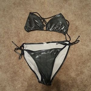Black foil bikini