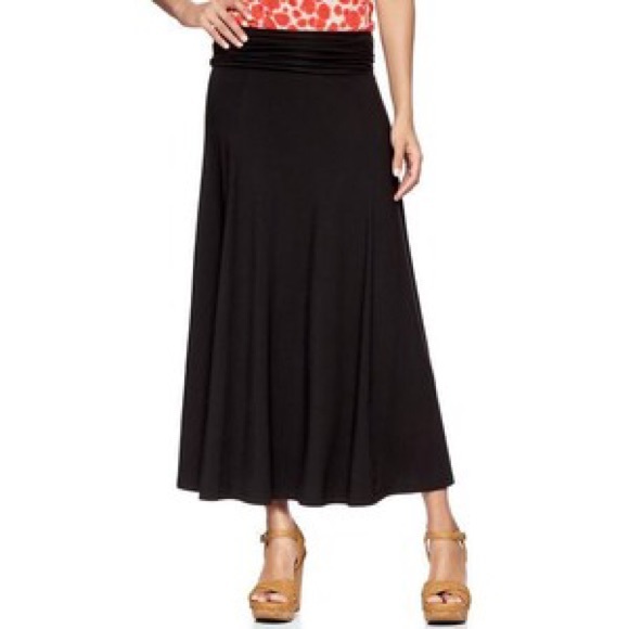 Gap Black Foldover Maxi Skirt XL Extra Large