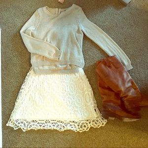 LC by Lauren Conrad White crocheted dress