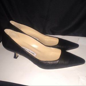 Manolo Blahnik Twixpla Low Heel Pump Black