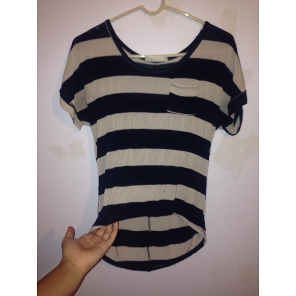 Striped high low shirt