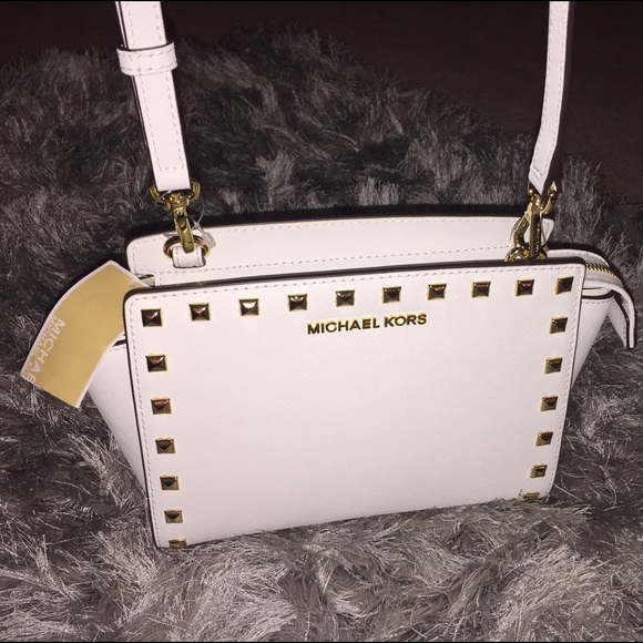 ❗️SOLD❗️White Michael Kors Selma Stud Medium