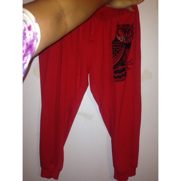 Red sweat pants