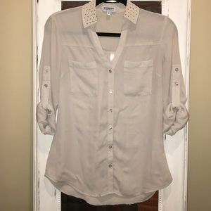 Gray Embellished Portofino Shirt
