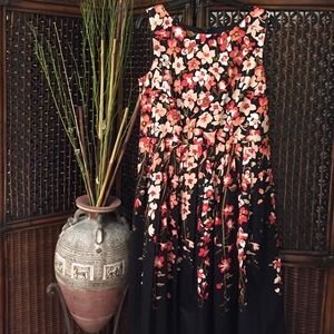 Black And Floral Fit And Flare Talbots Dress