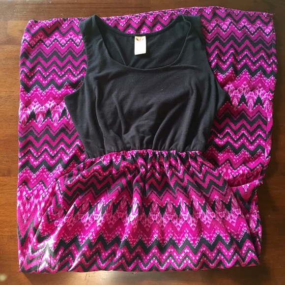 Maternity black and pink/purple long dress!