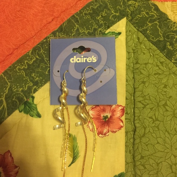 Claire's Tri Color Gold Toned Earrings.