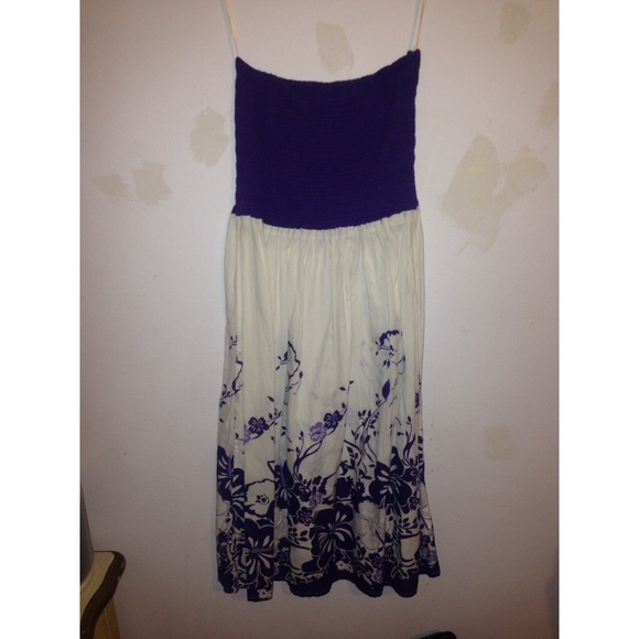 Strapless purple dress