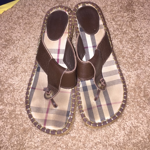 Burberry wedges brown leather. Fits 6.5/7 - Picture 1 of 3