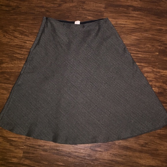 Gray fit and flare professional midi skirt