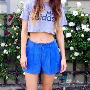 Faux Suede Blue Shorts
