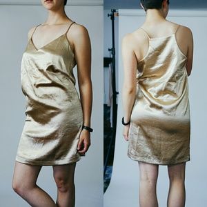 NWT Sexy Gold Slip Dress
