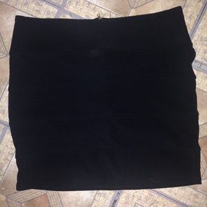 Pink.Rose Black Stretch Mini Skirt