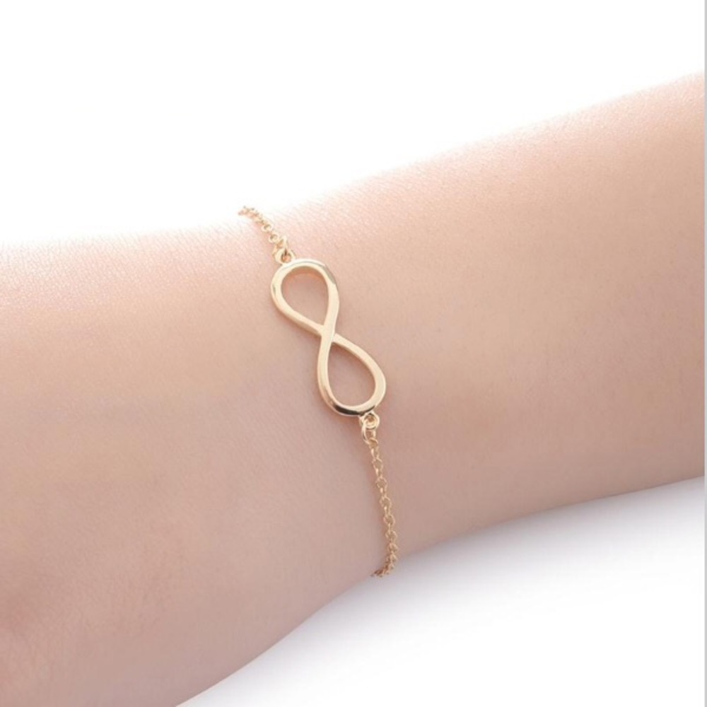 Celebrity Style Silver Gold Tone Infinity bracelet - Picture 3 of 4