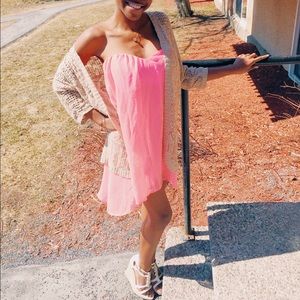 Strapless Flowy Pink dress