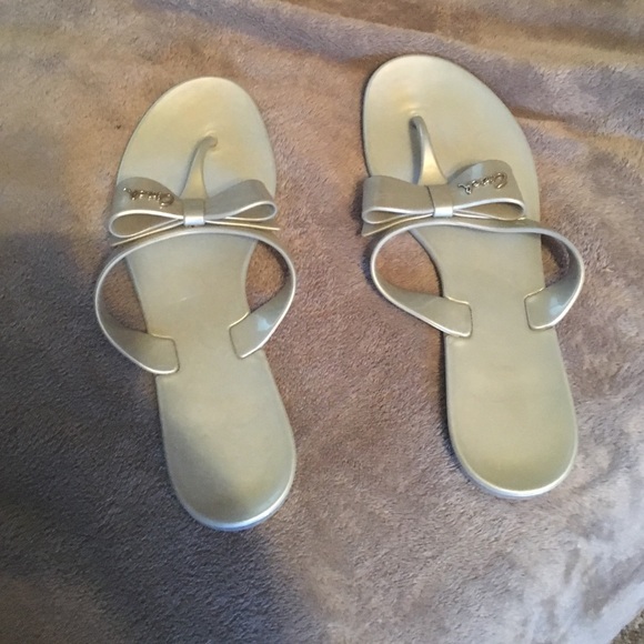 Silver coach sandals