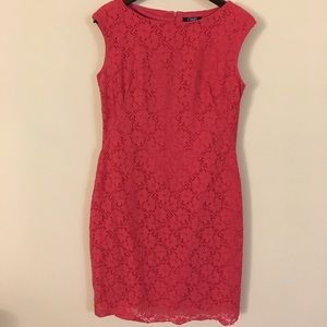 Pink lace cocktail dress